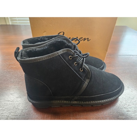 Jousen Milan Mens 13 Black Casual Ankle Chukka Alpine Style Suede Boot - Picture 4 of 12